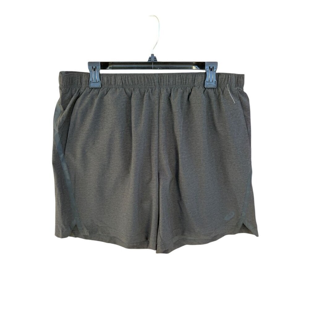 Asics Mens 7" Dark Gray Running Shorts Elastic Waist Lightweight XL/7